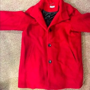 Winter dress coat red